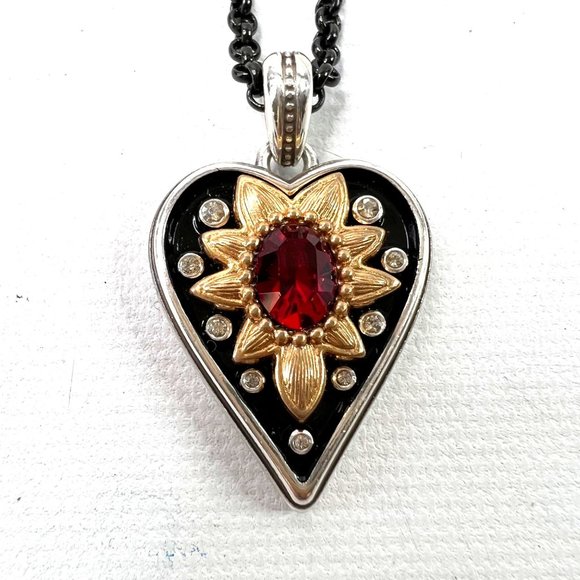 Brighton Monarch Necklaces Set of 2 Love Strength 18" Black Chains - Picture 5 of 10